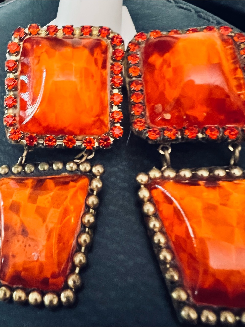 Bold Orange Drop Statement Earrings - Women's Jewelry